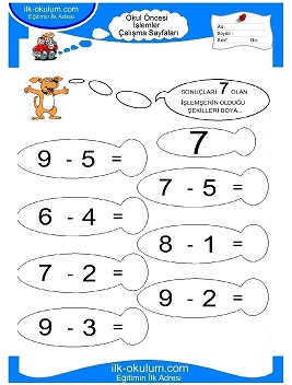 Çocuklar İçin toplam işlemi yaprak testleri 